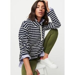J. Crew Navy and White Striped Sweatshirt